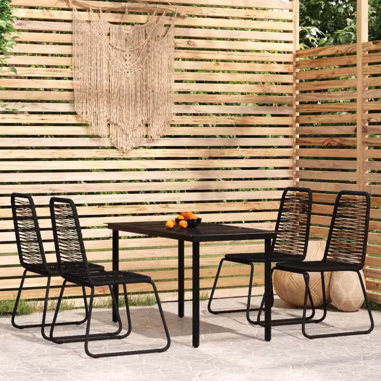 Maison Exclusive - Set da pranzo da giardino 5 pezzi nero