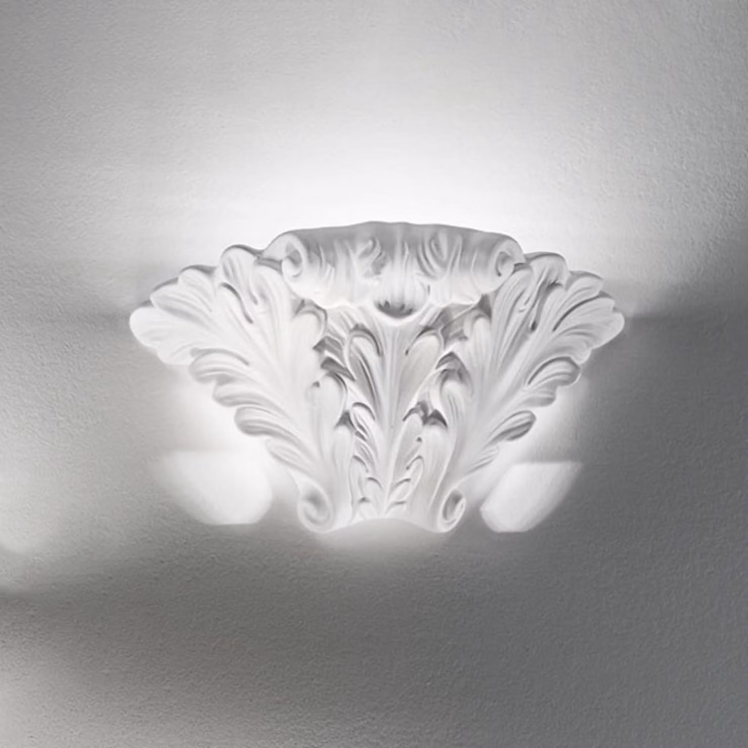 austrolux Applique da parete ROKOKO, dimmerabile, Bianco / Opale, Soggiorno / Sala da pranzo, Ceramica, Moderno, Applique