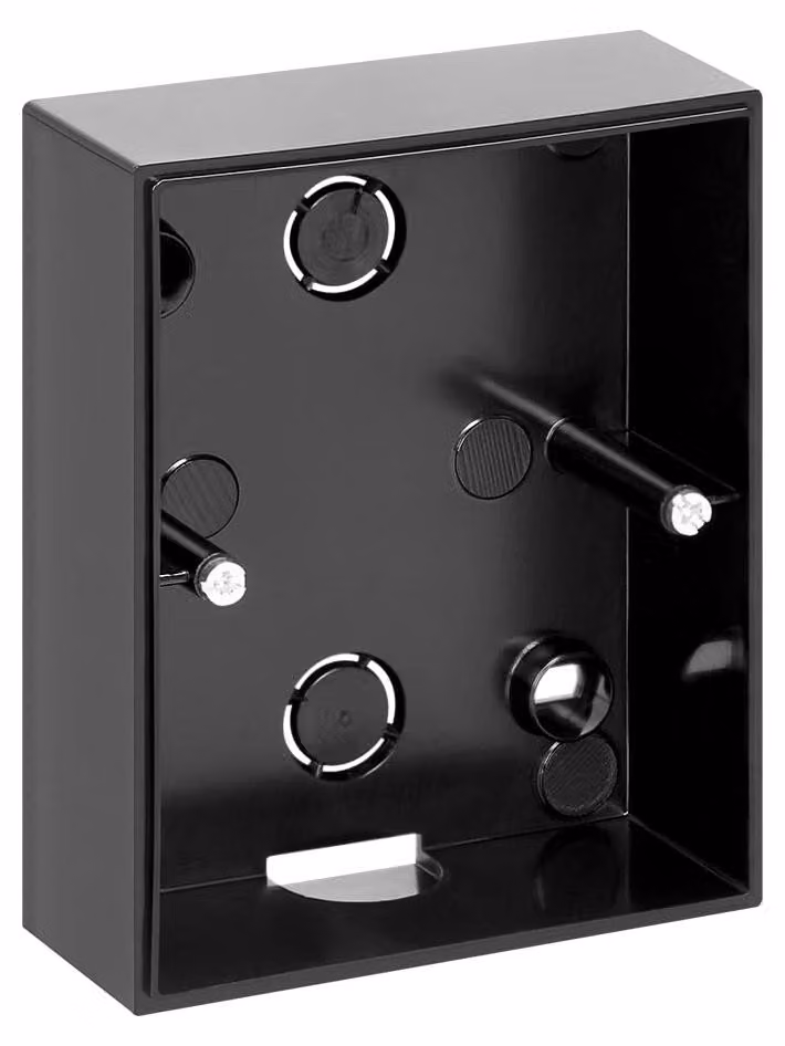 Scatola di derivazione a incasso, telaio doppio, per montaggio a parete, in ABS, grado di protezione IP20 (nero opaco)