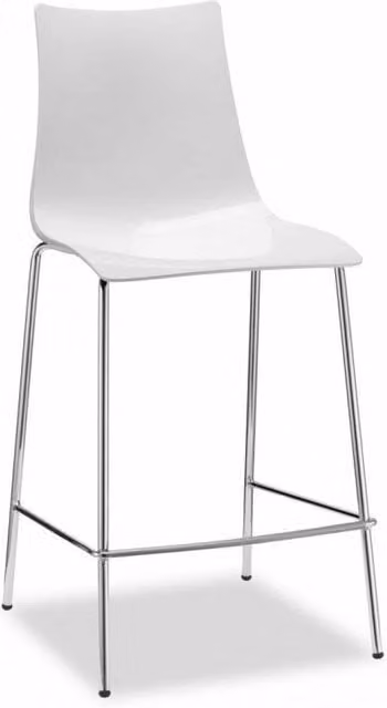 SGABELLI ZEBRA SET DA 2 ANTISHOCK H 65 in POLICARBONATO e ACCIAIO CROMATO SCAB DESIGN - Bianco 310