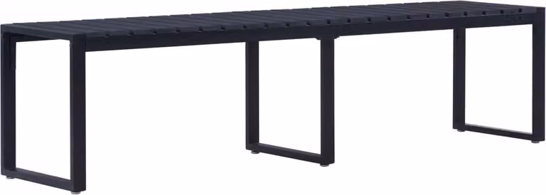 The Living Store Panca da giardino 180 cm PS top nero