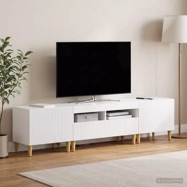 Mobile TV LED a 3 pezzi ARNHEM 3 pz Bianco Lucido 3416601