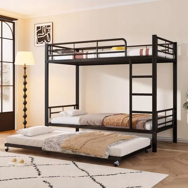 Letto a castello estraibile - Xylo - 90x200/90x190 - Nero