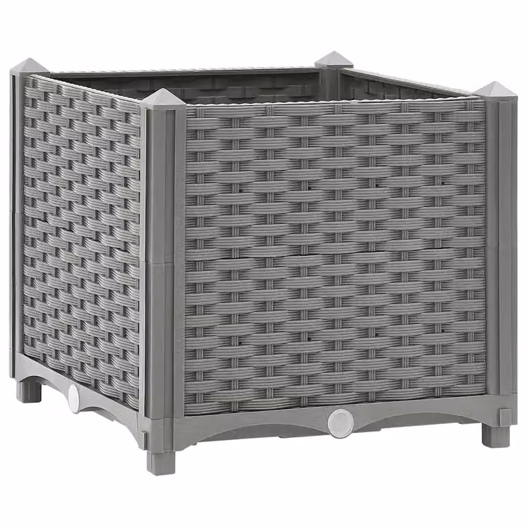 Fioriera Rialzata vidaXL in Polipropilene Grigio L/P/H: 40 x 40 x 38 cm