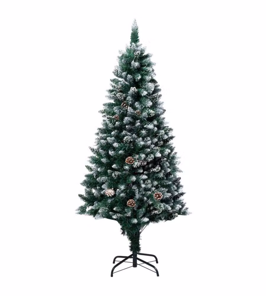 Set Albero Natale Artificiale con LED Palline e Pigne 180 cm