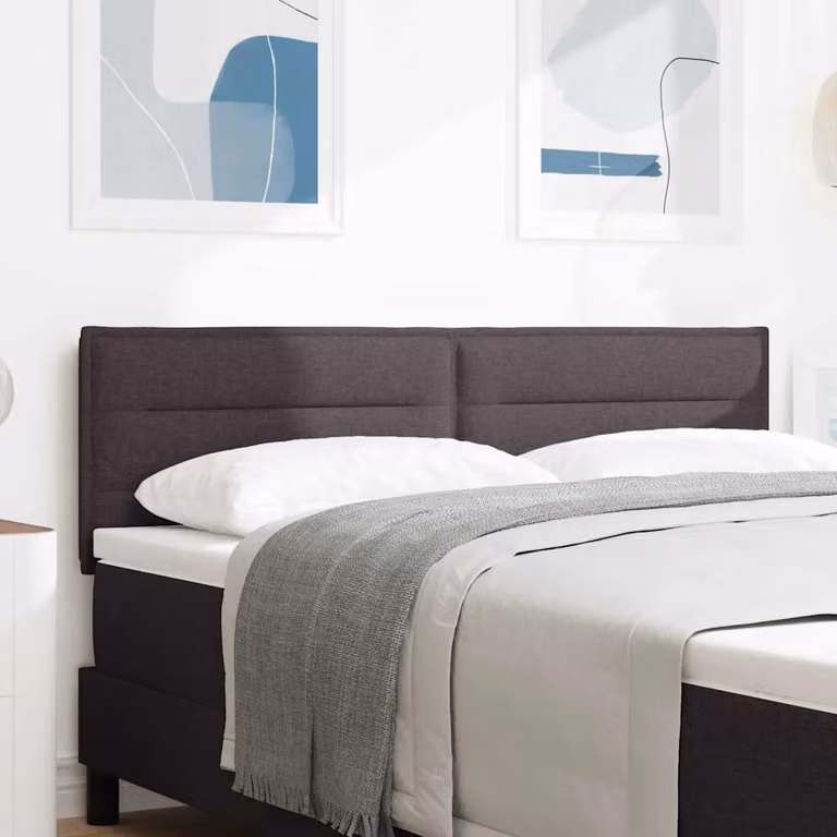 Testiera per letto con illuminazione LED vidaXL in tessuto marrone scuro, Larghezza: 160 cm