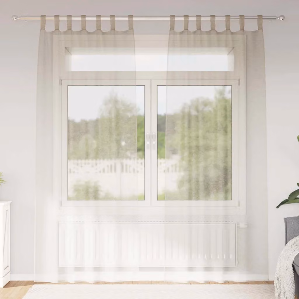 Set di 2 tendine velate vidaXL in poliestere, colore sabbia/beige, L: 260 cm x H: 140 cm
