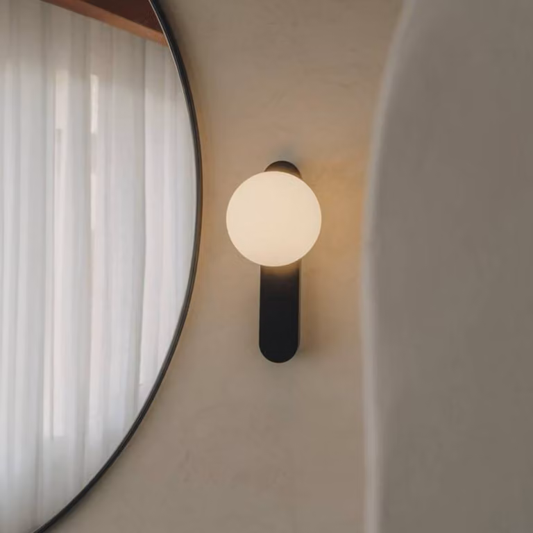 LEDS-C4 Applique da parete Perlina, dimmerabile, Nero, Bagno, Metallo, Moderno, Applique