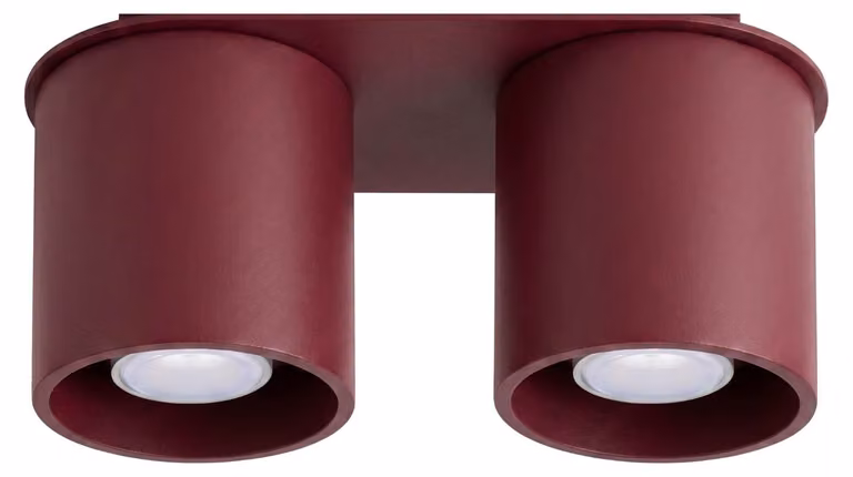 Plafoniera ORBIS 2 bordeaux 2xGU10 10W alluminio 12x10x26cm Sollux Lighting