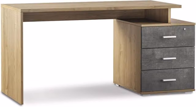 Scrivania da Ufficio 3 Cassetti 154x76x55 cm Noce Stelvio/Noce