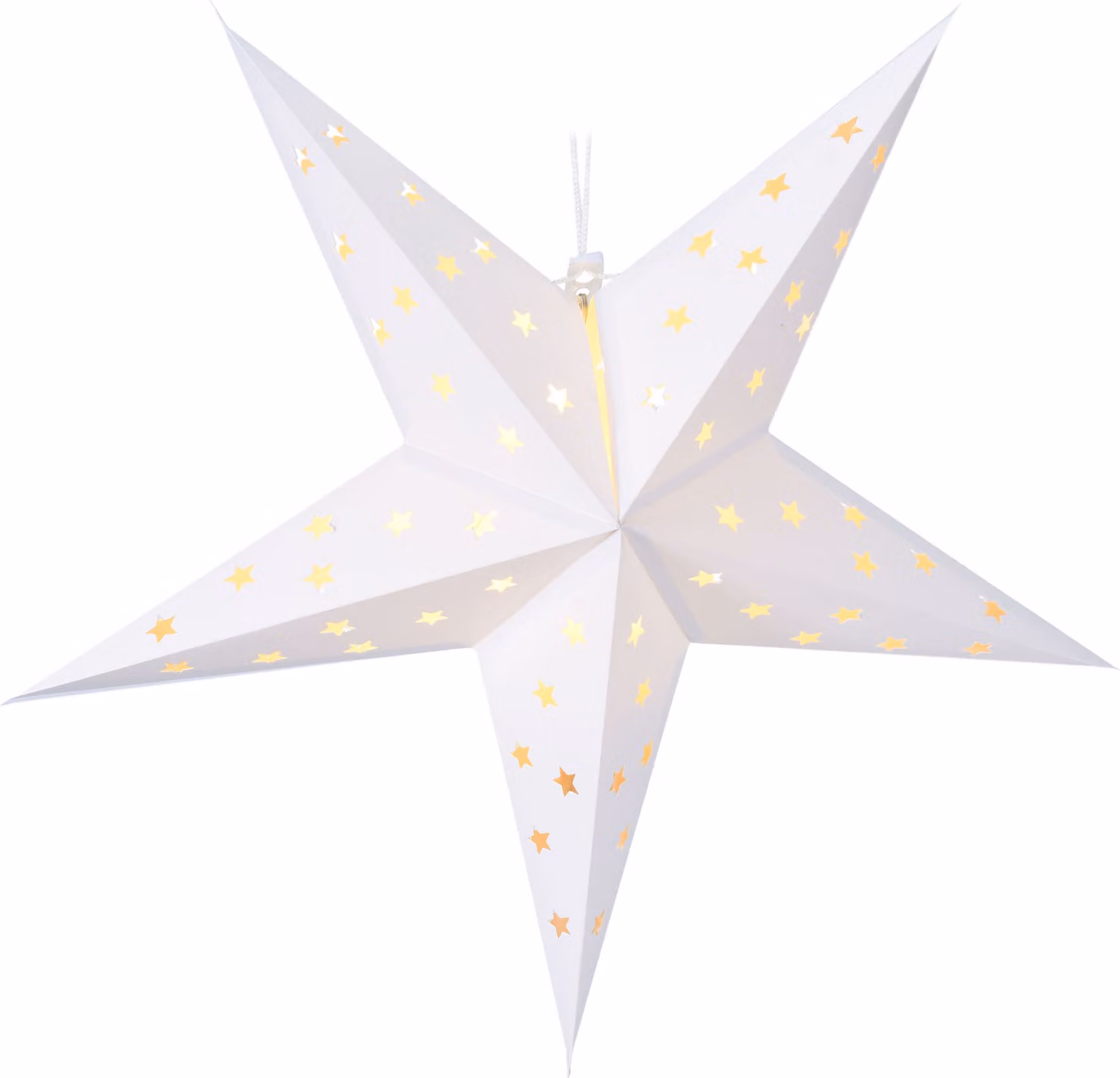 3.06 Stella di carta 60 cm - 10 LED - da appendere - colore: bianco