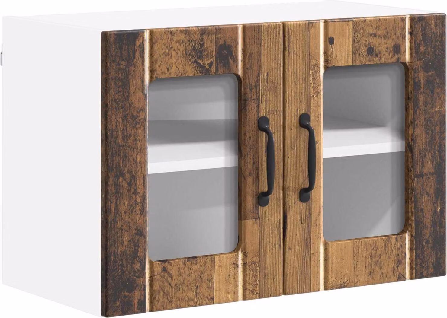 Mobile in vetro da parete LUCCA Legno antico 60 x 31 x 40 cm
