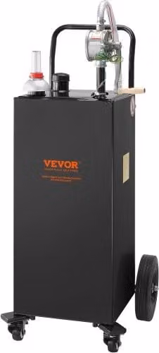 Contenitore per carburante Vevor con pompa di trasferimento manuale, nero, 35 galloni