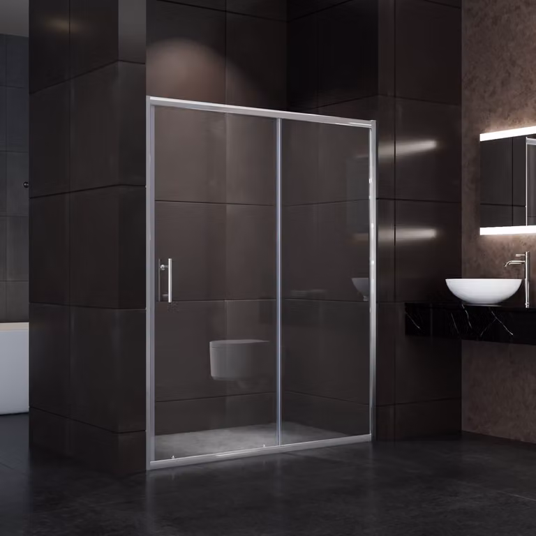 SONNI porta scorrevole 150x185cm doccia schermo doccia in vetro trasparente