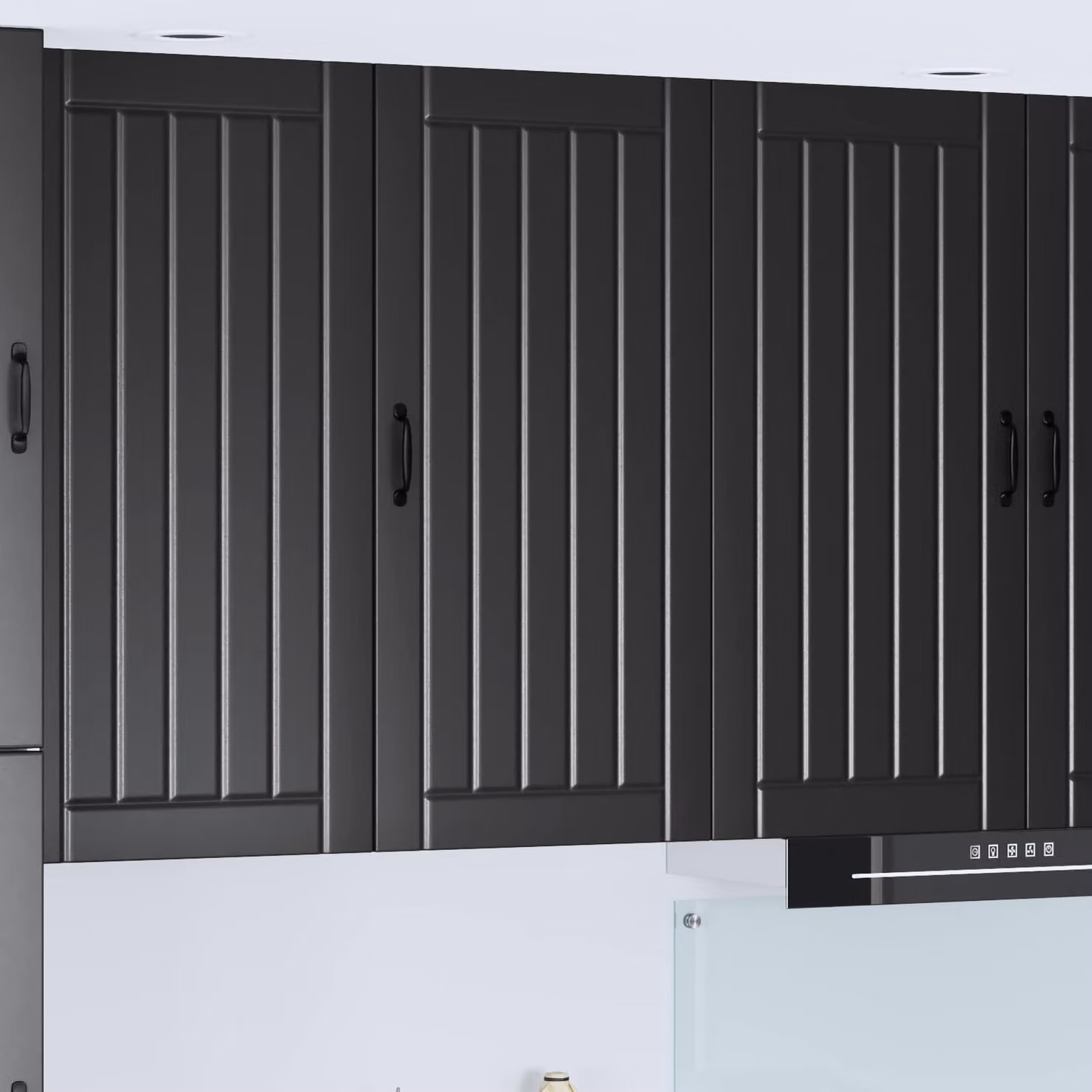 Armadietto a muro moderno vidaXL LUCCA nero con ante a battente e ripiani interni L: 50 cm, P: 31 cm, H: 100 cm