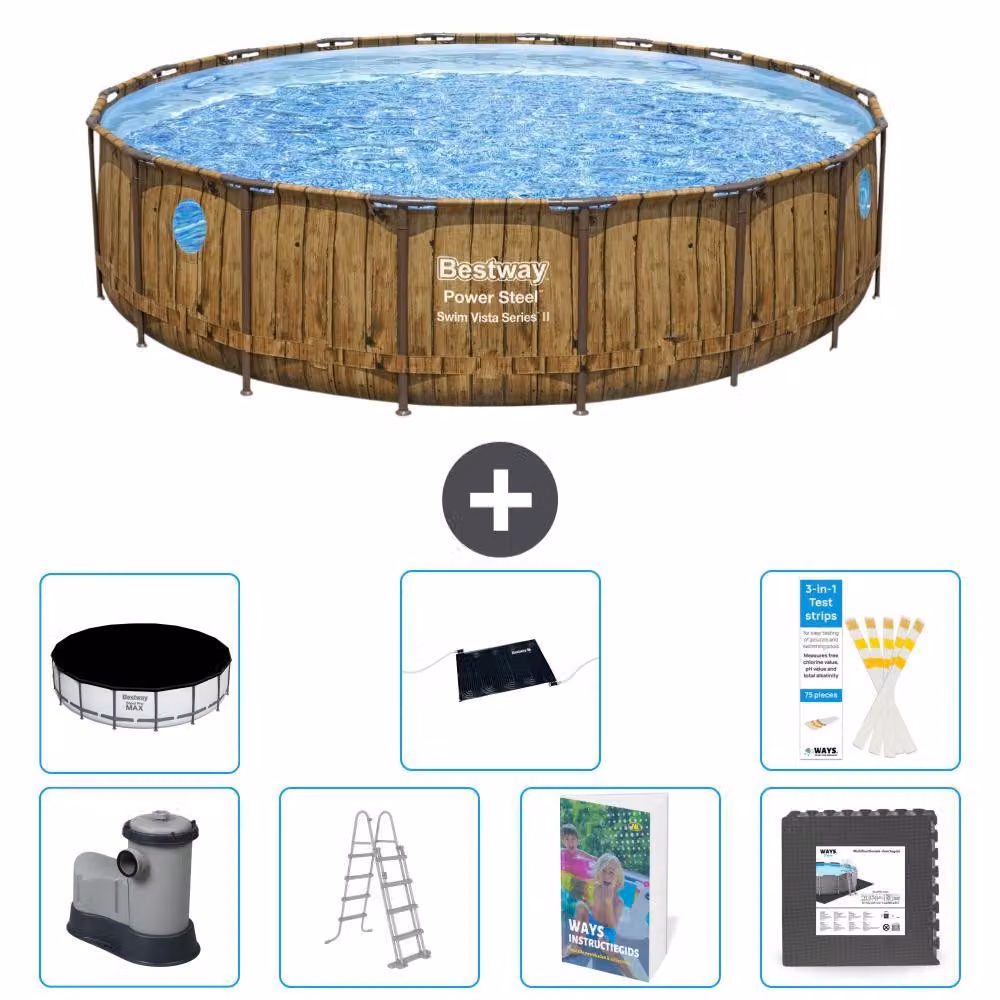 Bestway Power Steel, piscina rotonda - 549x122 cm - composta da 6 parti, modello S543