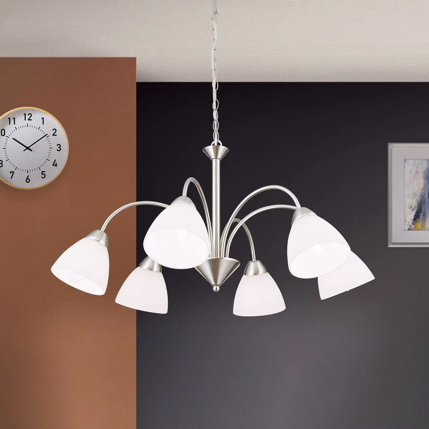 ORION Lampada a sospensione Kinga, dimmerabile, Alluminio / Grigio / Zincato, Soggiorno / Sala da pranzo, Metallo, Moderno, Lampada a sospensione