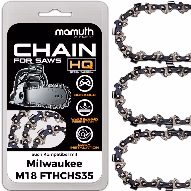 3 catene per motosega, lunghezza 35 cm, passo 0,325", spessore 1,1 mm, modello 59 TG, compatibili con motoseghe Milwaukee M18 FTHCHS35