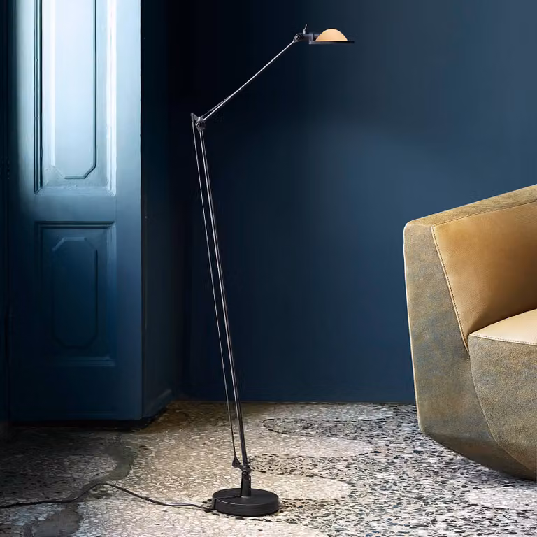 Luceplan Lampada da terra di design Berenice, Nero, Soggiorno / Sala da pranzo, Alluminio, Design, Lampada da terra