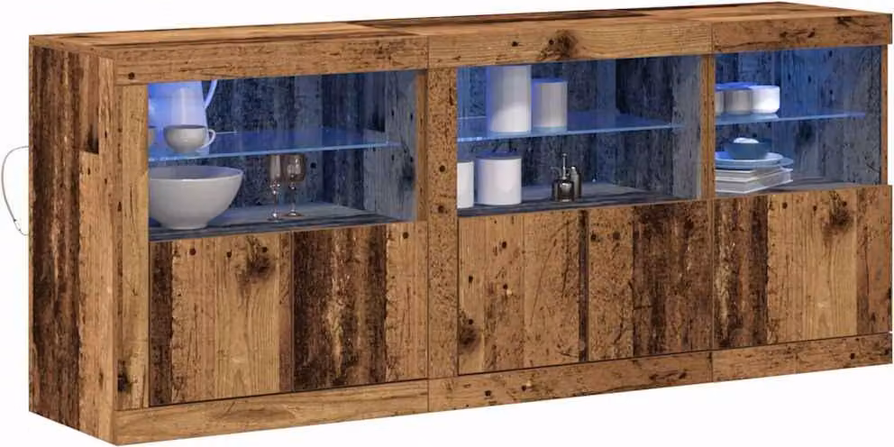 Madia LED Legno vecchio 162 x 37 x 67 cm Legno multistrato