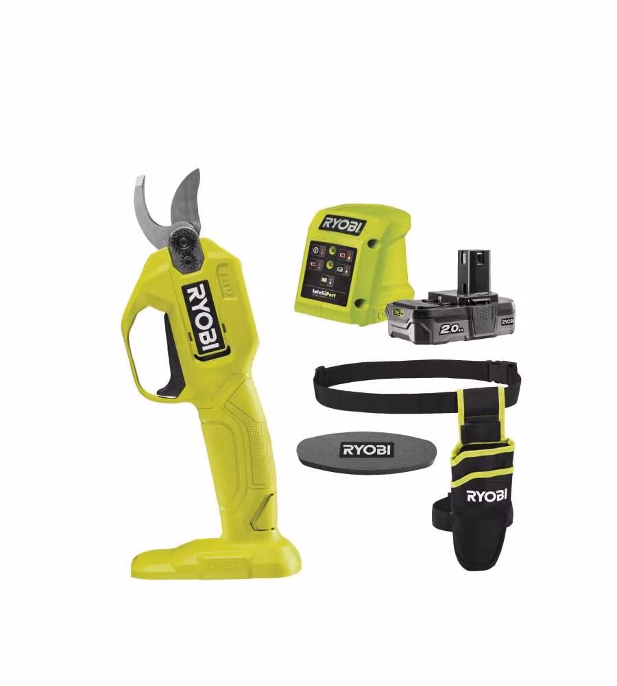 Cesoia a batteria Ryobi One+ 18V verde con lame in acciaio e caricabatteria rapido