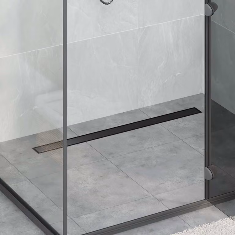 vidaXL Scarico doccia 2-in-1 con sifone a 360 in acciaio inossidabile Nero 90 cm