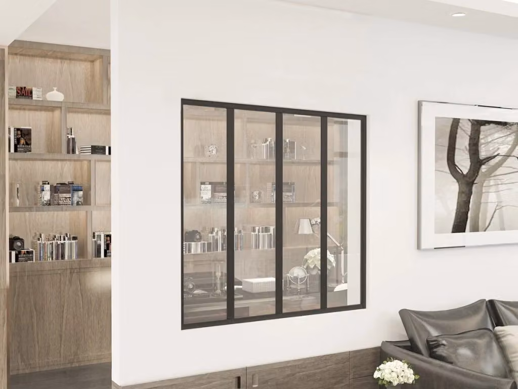 Tettoia per officina Panorama HABITAT ET JARDIN in alluminio e vetro, colore nero, L: 120 cm, P: 105 cm – 2