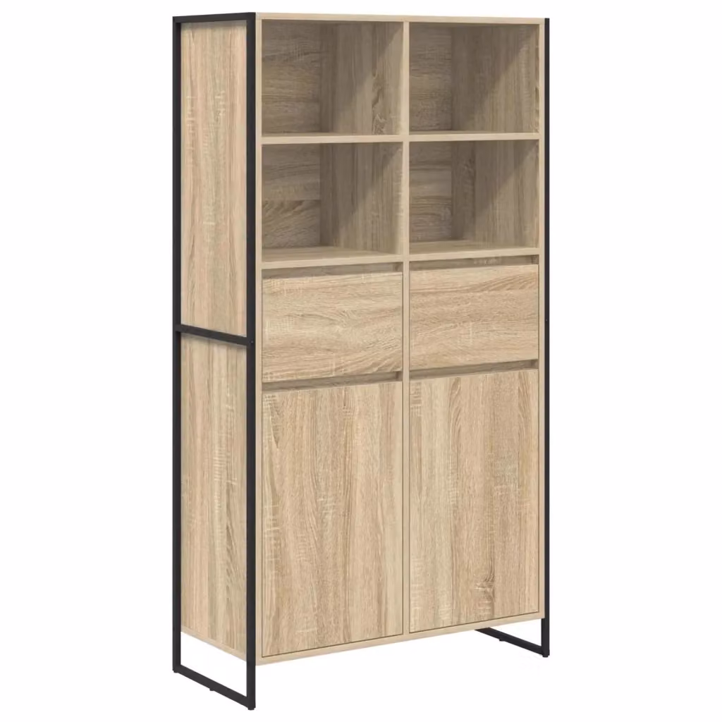 Credenza stile industrial vidaXL in legno MDF e metallo marrone L: 81 cm, P: 36 cm, H: 150.5 cm – 2