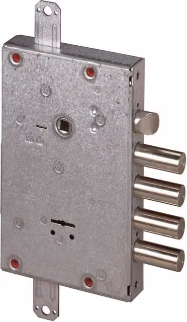 Serratura tripla antifurto a doppia mappa per porte blindate Cisa Art. 57515.68 CH/C colore argento