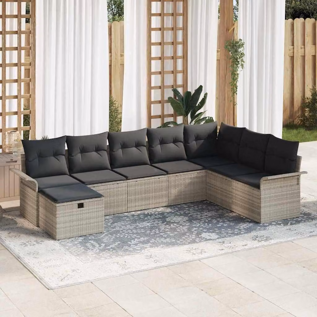 Maison Exclusive - Set da giardino composto da 8 pezzi, divano in rattan sintetico