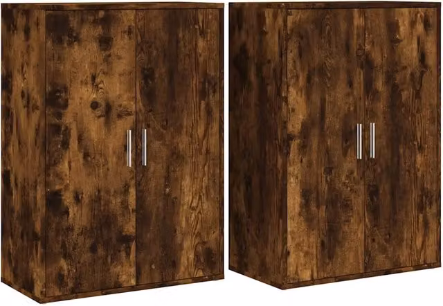 Credenze 2 pz | Madia | Buffet da pranzo | Armadio da pranzo Rovere Fumo 60x31x84 cm in Legno Multistrato