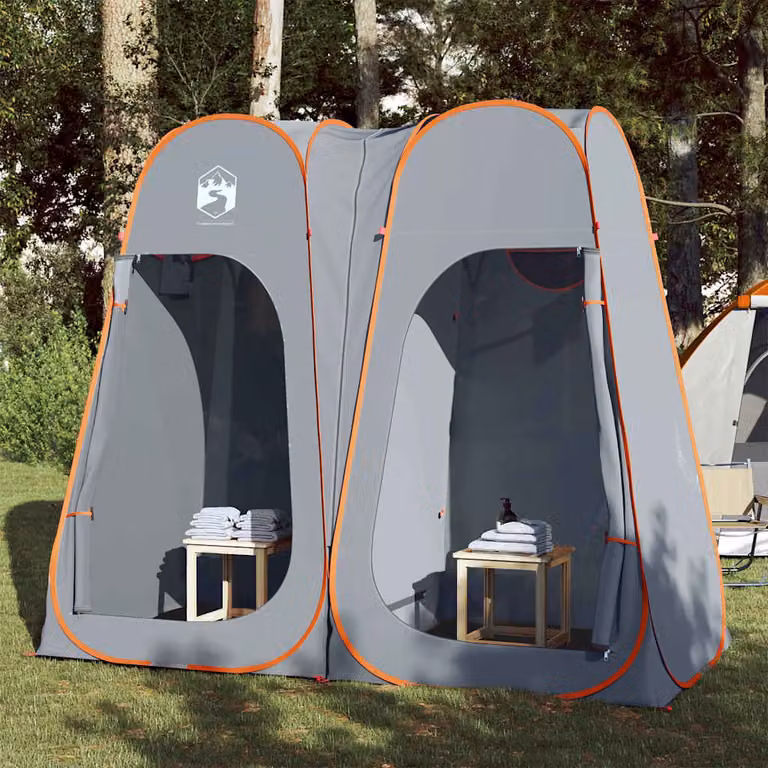 Tenda Privacy Pop-Up vidaXL Impermeabile in Poliestere, Grigio e Arancione, L/P/H: 233 x 120 x 193 cm