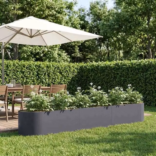 Letto rialzato da giardino Antracite 300 x 40 x 40 cm Acciaio 8011728