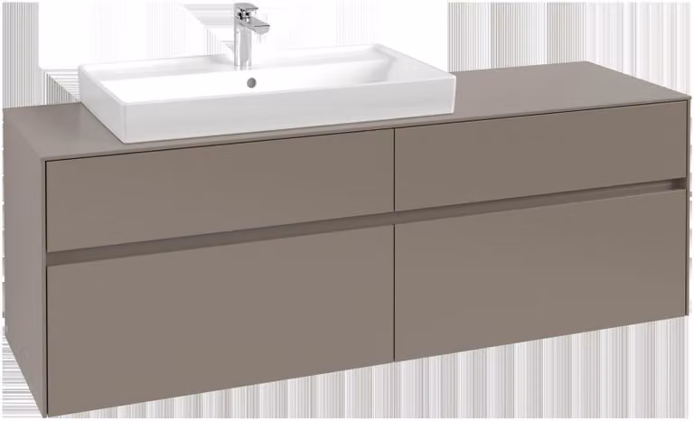 Villeroy & Boch Collaro Meuble sous-lavabo, 4 tiroirs, suspendu, vasque à gauche, 1600x548x500mm, C02600VM, C02600VM