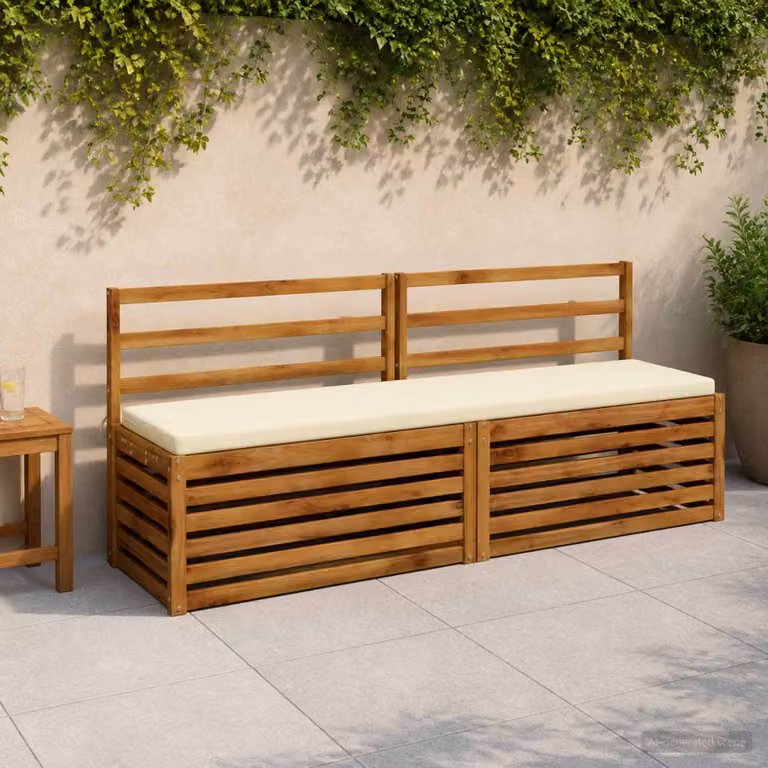 Cuscino per panchina vidaXL SOEST rettangolare in poliestere beige con rivestimento rimovibile e resistenza ai raggi UV