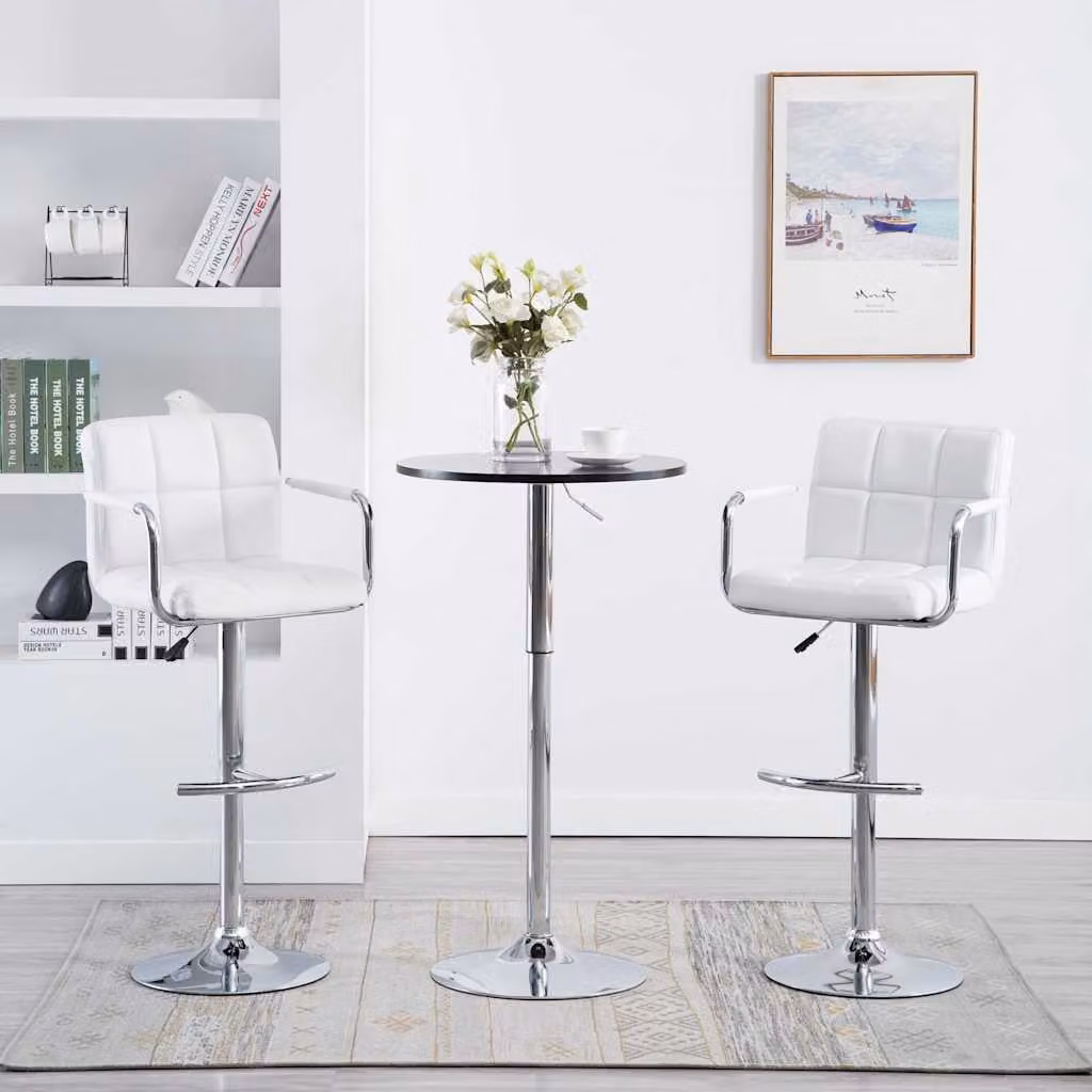Set di 2 sgabelli da bar vidaXL bianchi in similpelle con design moderno