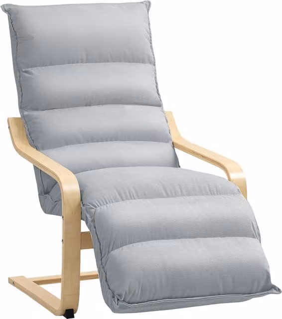 Poltrona da salotto HOMCOM in velluto grigio con poggiapiedi regolabile, L: 67 cm, P: 93 cm, H: 105 cm – 1