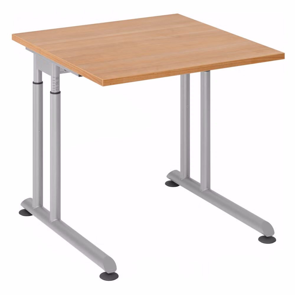 HAMMERBACHER ZS08 höhenverstellbarer Schreibtisch nussbaum quadratisch
