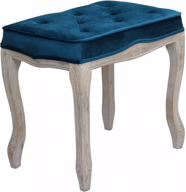 Sgabello Marly GIORDANOSHOP in Velluto Blu L: 50 cm, P: 36 cm, H: 47 cm – 1