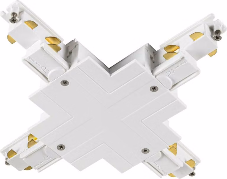 SLV 1006536 Connettore a X, per binario da incasso trifase S-TRACK, bianco, DALI