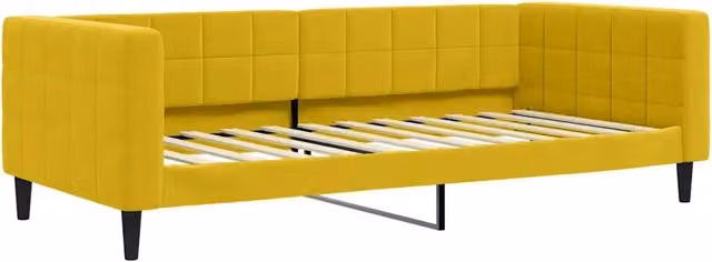 Letto singolo | Letto per adulti | Letto da Giorno Giallo 90x200 cm in Velluto