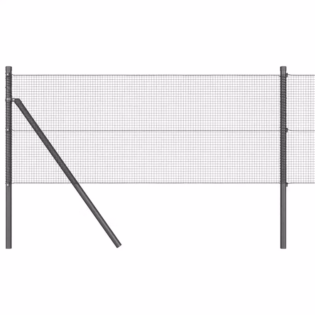 Recinzione a rete saldata vidaXL in acciaio e PVC Grigio da fissare a terra 50 x 0,4 m – 2