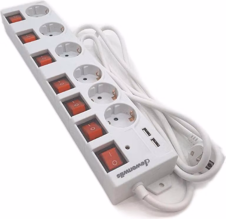 DEWENWILS Multipresa a 6 prese con USB, interruttori singoli e multipli