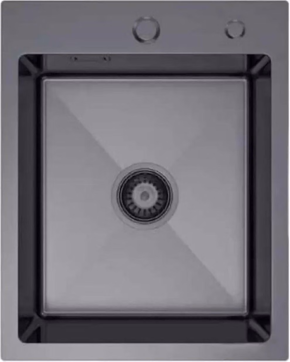 Lavello QLS 40x50 cm in acciaio inox RUBEN graphite - con sifone e dispenser di sapone 11226