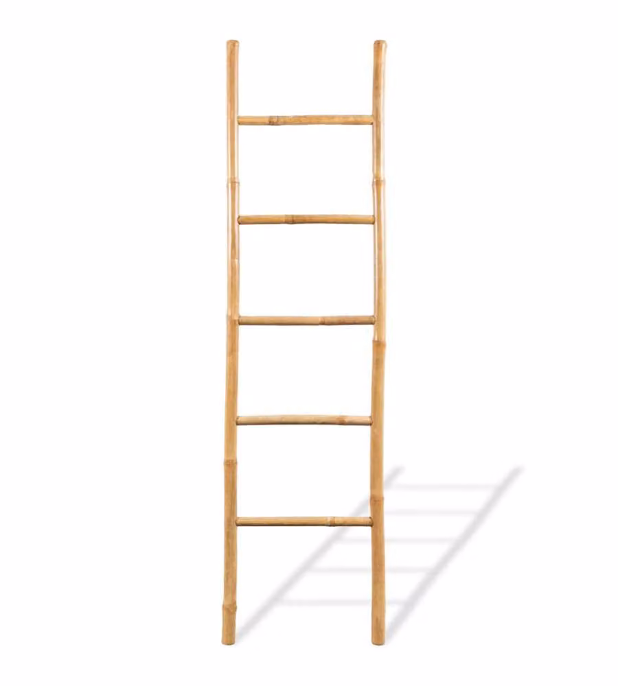 Scala Portasciugamani con 5 Pioli in Bambù 150 cm