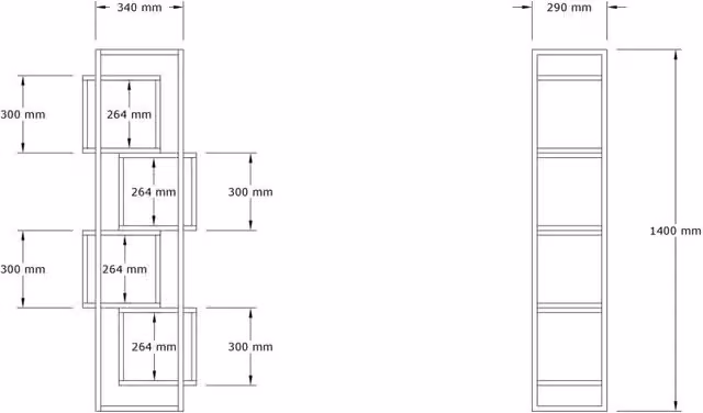 Libreria moderna in legno HANAH HOME Bianco L 44 cm x P 29 cm x H 140 cm – 1