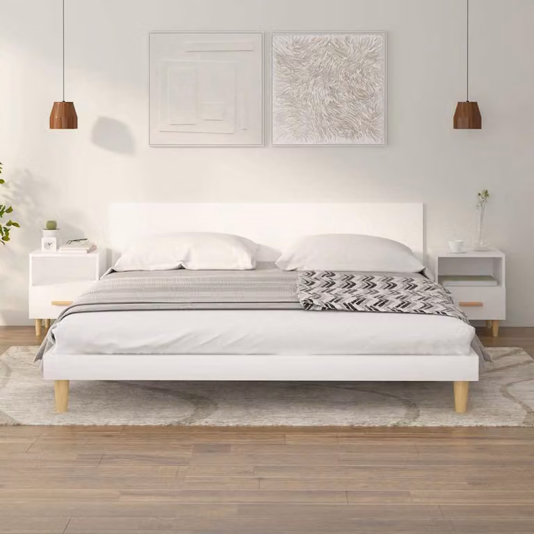 Set di 2 comodini vidaXL in stile scandinavo bianchi L: 40 cm, P: 35 cm, H: 47 cm