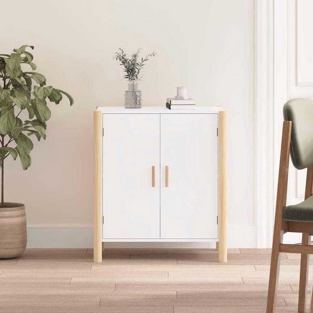 Credenza bianca vidaXL in legno di pino e MDF con montaggio a parete L: 62 cm, P: 38 cm, H: 70 cm