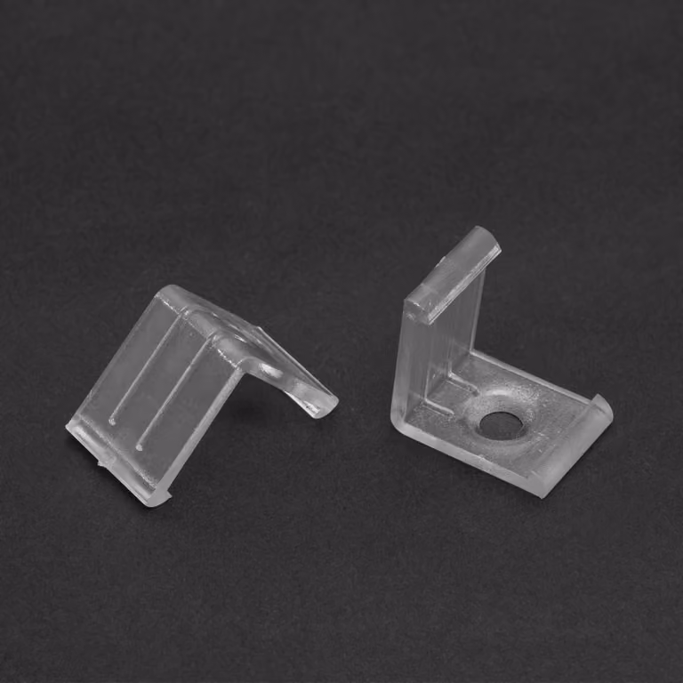 Clip di montaggio per profilo in alluminio LED - Adatto per 41012A1 e 41012A2 - Trasparente - 2 pezzi per set [41012C]