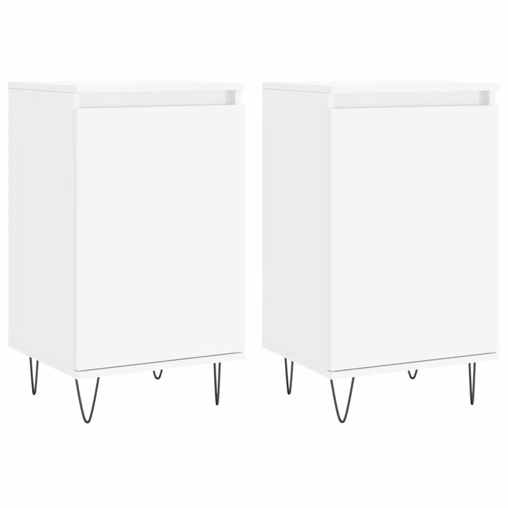 Credenze 2 pz Bianche 40x35x70 cm in Legno Multistrato